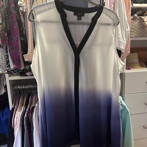 Alfani Women's Ombre Blouse - White and Blue